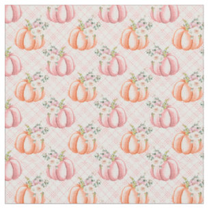 Tissu Joli Citrouille de automne rose Motif