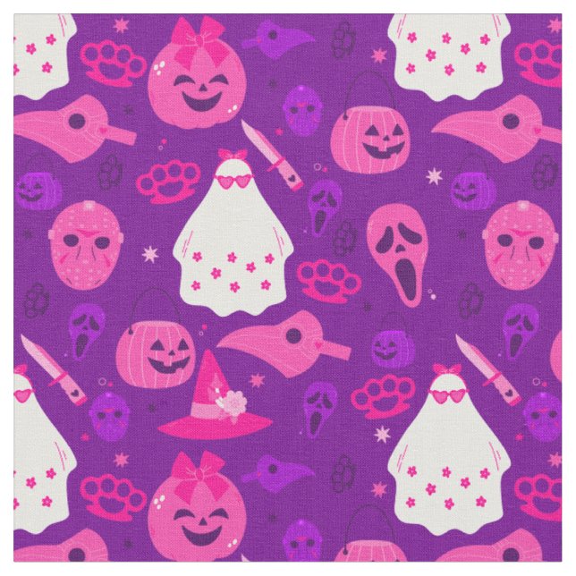 Tissu joli halloween floral ghost rose (Fermer)