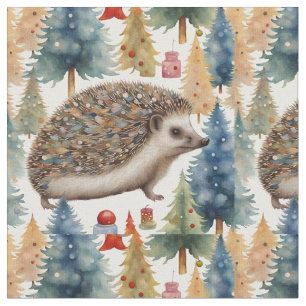 Tissu Joli Hérisson arbres de vacances