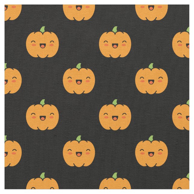 Tissu Joli Jack-O-Lantern Citrouille Motif (Fermer)
