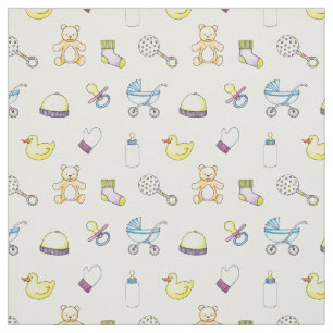 Tissu Joli motif baby shower
