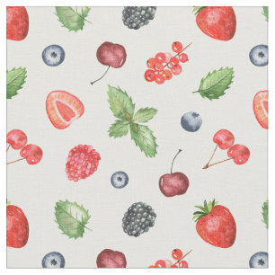 Tissu Joli Motif Berry aquarelle