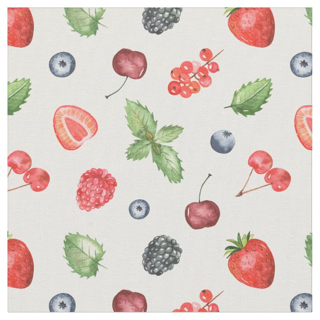 Tissu Joli Motif Berry aquarelle (Fermer)