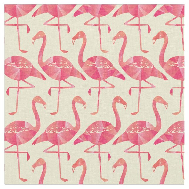 Tissu Joli Motif de Flamants roses géométriques roses (Fermer)