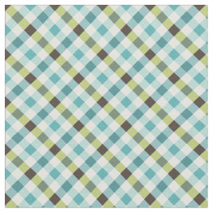 Tissu Joli motif en vichy plaid turquoise