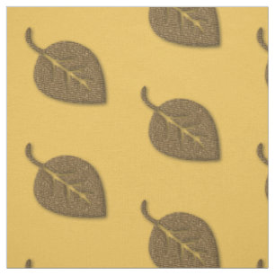 Tissu Joli Motif feuille d'or texturé