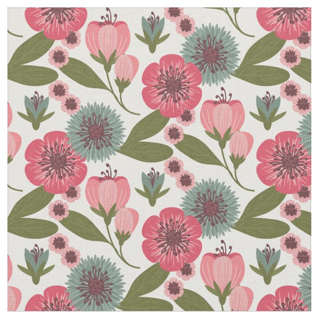 Tissu Joli motif floral (Fermer)