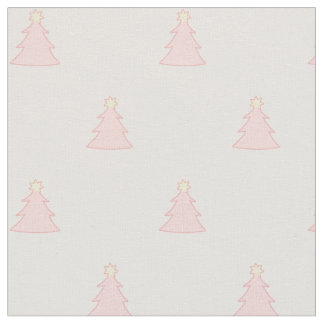 Tissu Joli Noël rose pâle