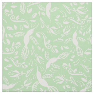 Tissu Joli oiseau vert de Monnaie Turquoise Colibri Bird