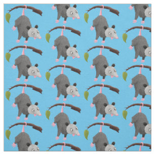Tissu Joli opossum accroché à la branche dessin animé