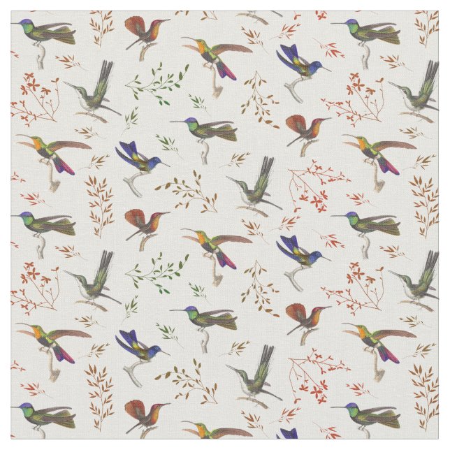 Tissu Joli Petit Colibri Floral (Fermer)