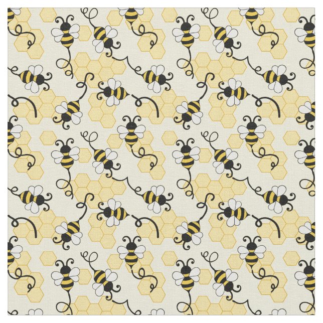 Tissu Joli petit motif abeilles (Fermer)
