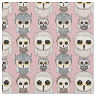 Tissu Joli petit Motif illustré de hibou