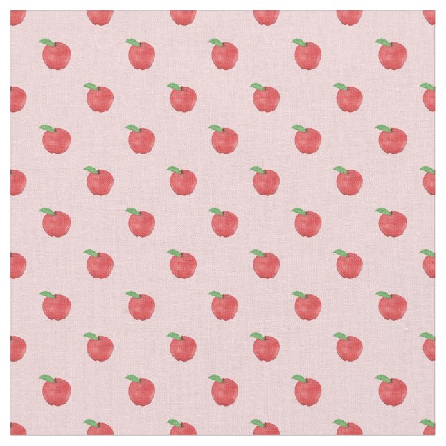 Tissu Joli Pommes Roses Fruits Été Conception (Fermer)