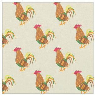 Tissu Joli poulet Rooster Enfants bébé Nursery Jaune
