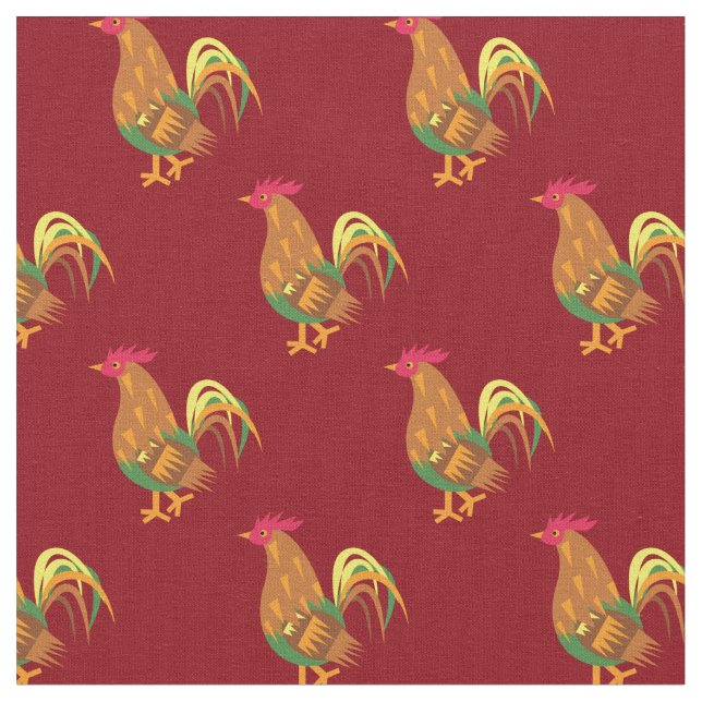 Tissu Joli poulet Rooster Enfants bébé Nursery Rouge (Fermer)