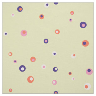 Tissu Joli rétro coloré jaune pois motif
