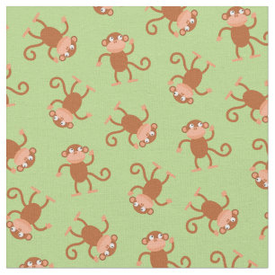 Tissu Joli Singe Enfants Bébé Nurserie Vert Clair