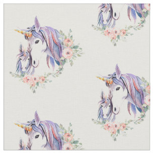 Tissu Joli Unicorn Maman & Baby Watercolor Flora Motif