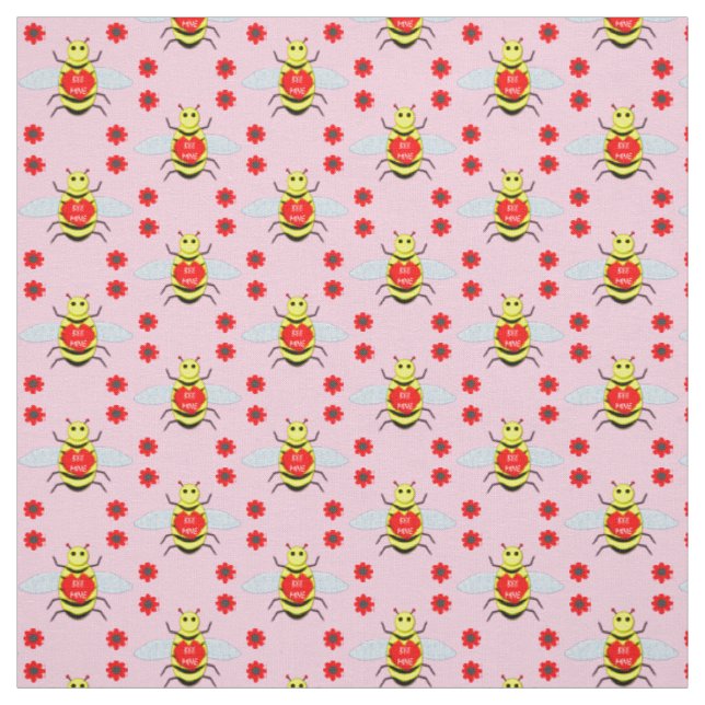 Tissu Jolie abeille de la Saint-Valentin (Échantillon)
