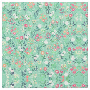 Tissu Jolie aquarelle Floral Botanique Vert Motif