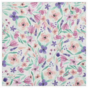 Tissu Jolie aquarelle rose violet