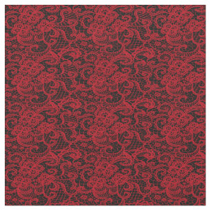 Tissu Jolie dentelle rouge délicieuse