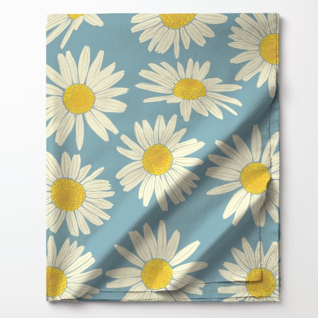 Tissu Jolie Fleur de Daisy Bleu Ciel et Blanc (Créateur téléchargé)