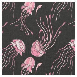 Tissu Jolie méduse rose