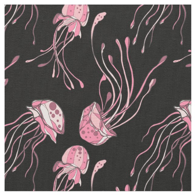 Tissu Jolie méduse rose (Fermer)