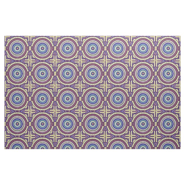 Tissu Jolie Mosaic Style Easy Match Crème Bleu brique (Fat Quarter)