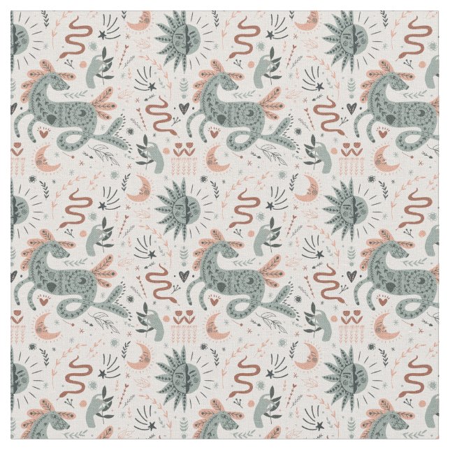 Tissu Jolie pastel rose et vert motif pour elle (Fermer)