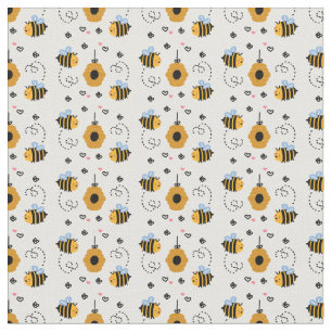 Tissu Jolie petite bourde Motif d'abeille