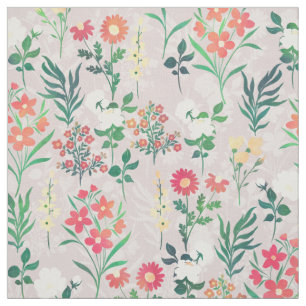 Tissu Jolies fleurs d'aquarelle Botanique