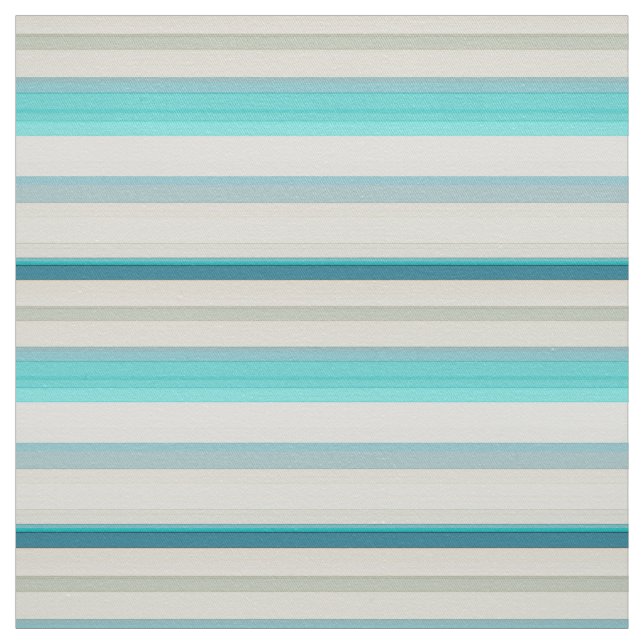Tissu Jolies rayures aqua blanc (Échantillon)