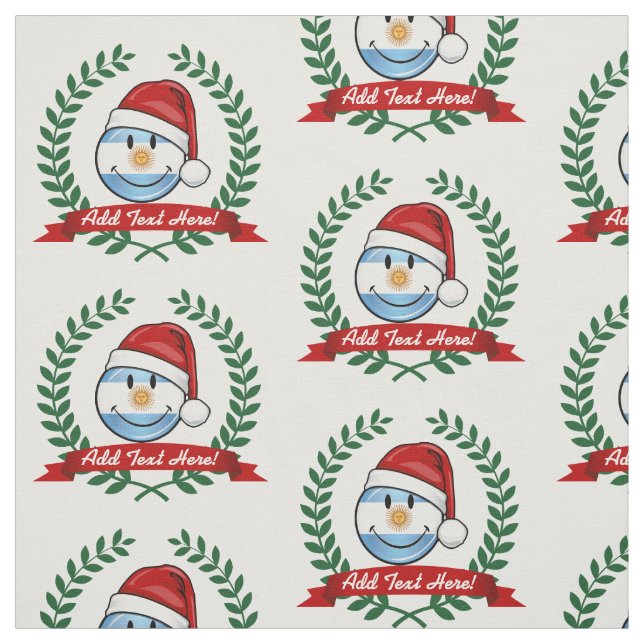 Tissu Jolly Souriant Argentine Flag Holiday (Échantillon)