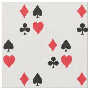 Tissu Jouer aux cartes Coeurs de suite Clubs Spades Diam