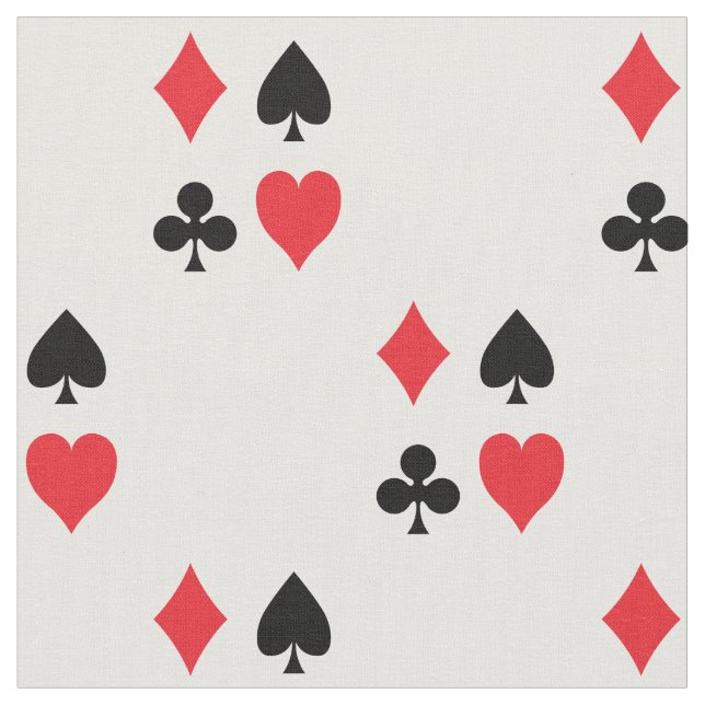 Tissu Jouer aux cartes Coeurs de suite Clubs Spades Diam (Fermer)
