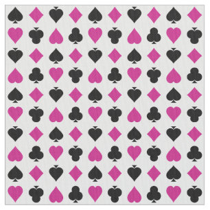 Tissu Jouer des cartes convient rose et noir