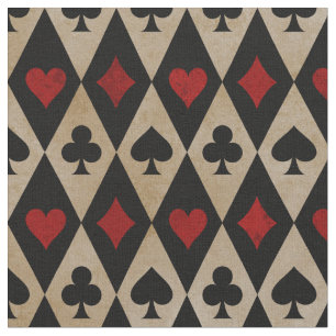 Tissu Jouer des combinaisons de cartes sur le noir et le