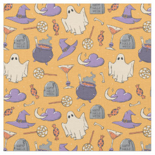 Tissu Jouer des fantômes d'Halloween et des sorcières Mo