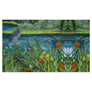 Tissu Jouer des hérons bleus