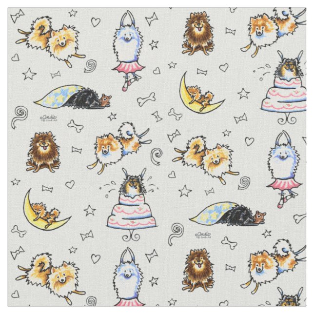 Tissu Jouer Poméraniens Cool Grey (Fermer)