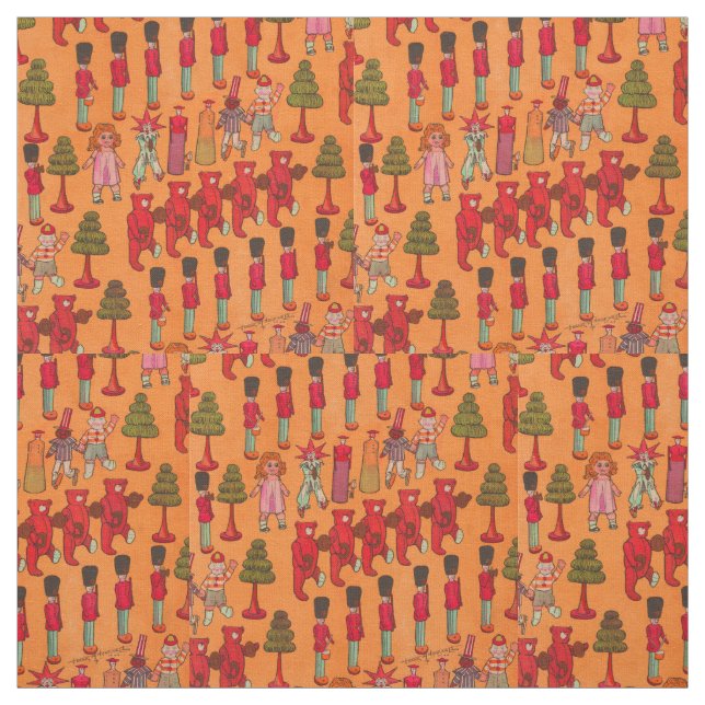 Tissu Jouet de Noël Enfants Vintages Jouer (Échantillon)