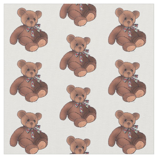 Tissu jouet d'ours brun (Fermer)