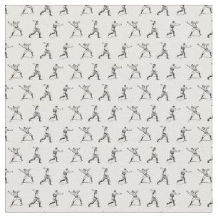 Tissu Joueurs Vintages de baseball Thème sportif COULEU