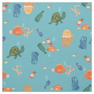 Tissu jour de la terre sous l'eau pollution bleu