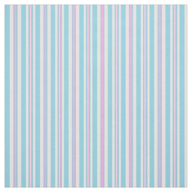 Tissu Jours D'Été Transat Stripes Ciel Rose Bleu Blanc (Échantillon)