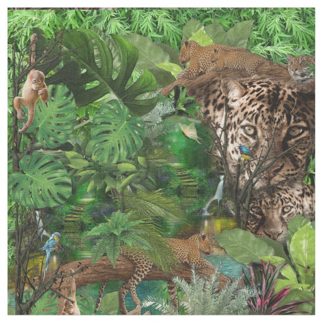 Tissu Joyeuse jungle africaine (Fermer)