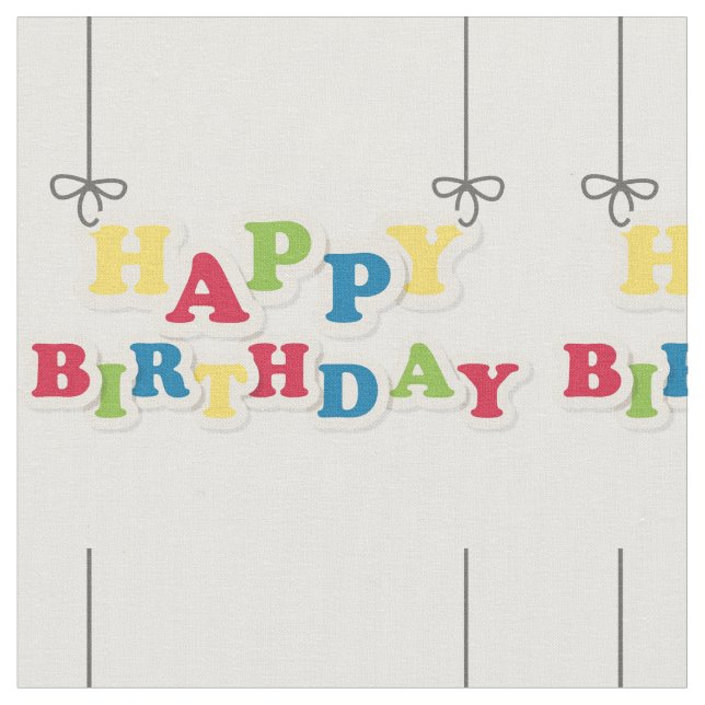 Tissu Joyeuses lettres d'anniversaire (Fermer)